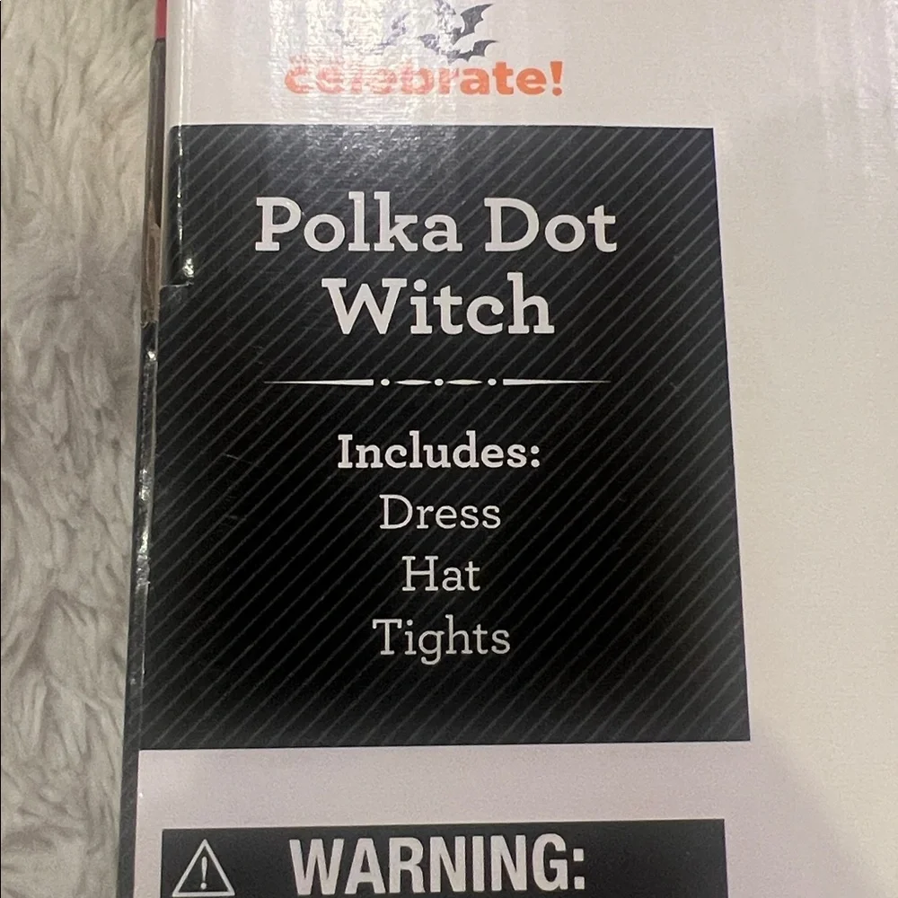 NEW Polka Dot Witch Halloween Costume for Toddler Girls, Size 2T